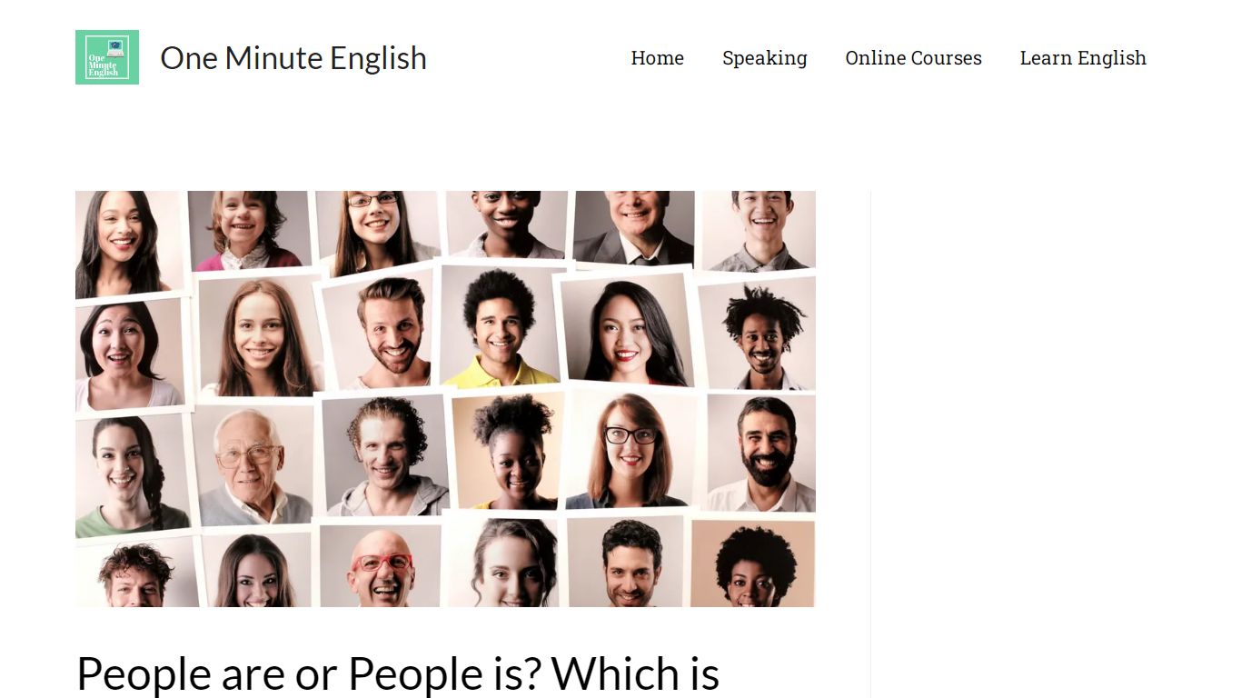 People are or People is? Which is correct? - One Minute English