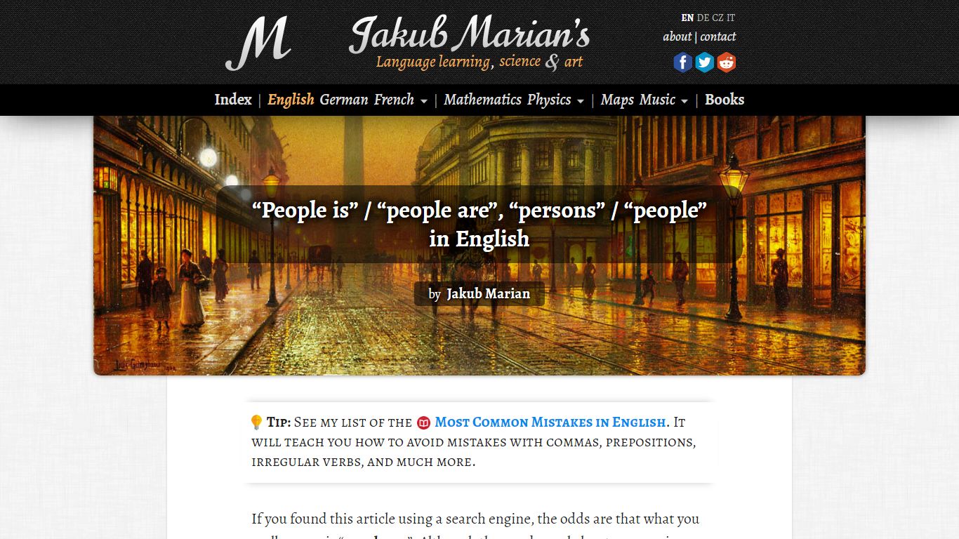 “People is” / “people are”, “persons” / “people” in English